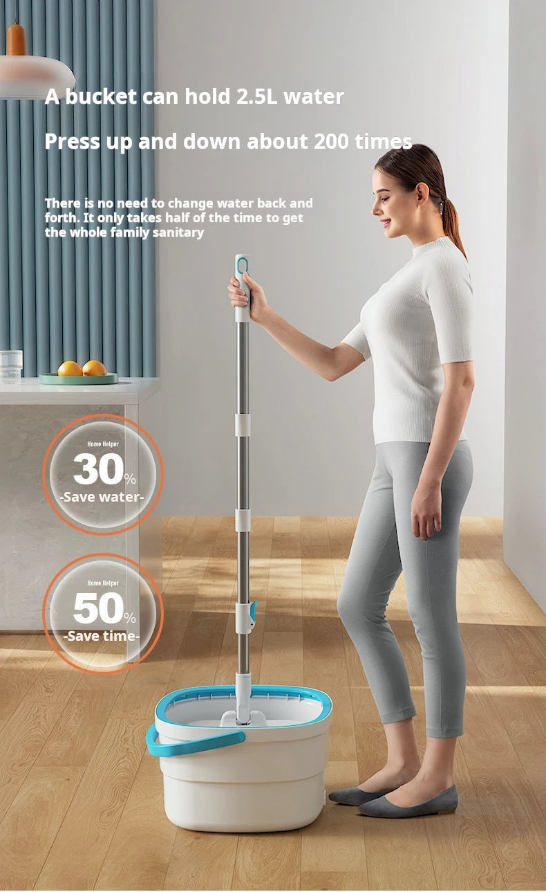 360 Spin Clean Mop with Bucket, Square Spin Mop, Microfiber.