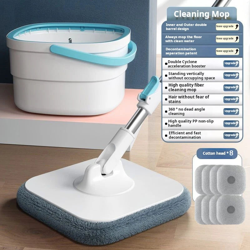 360 Spin Clean Mop with Bucket, Square Spin Mop, Microfiber.