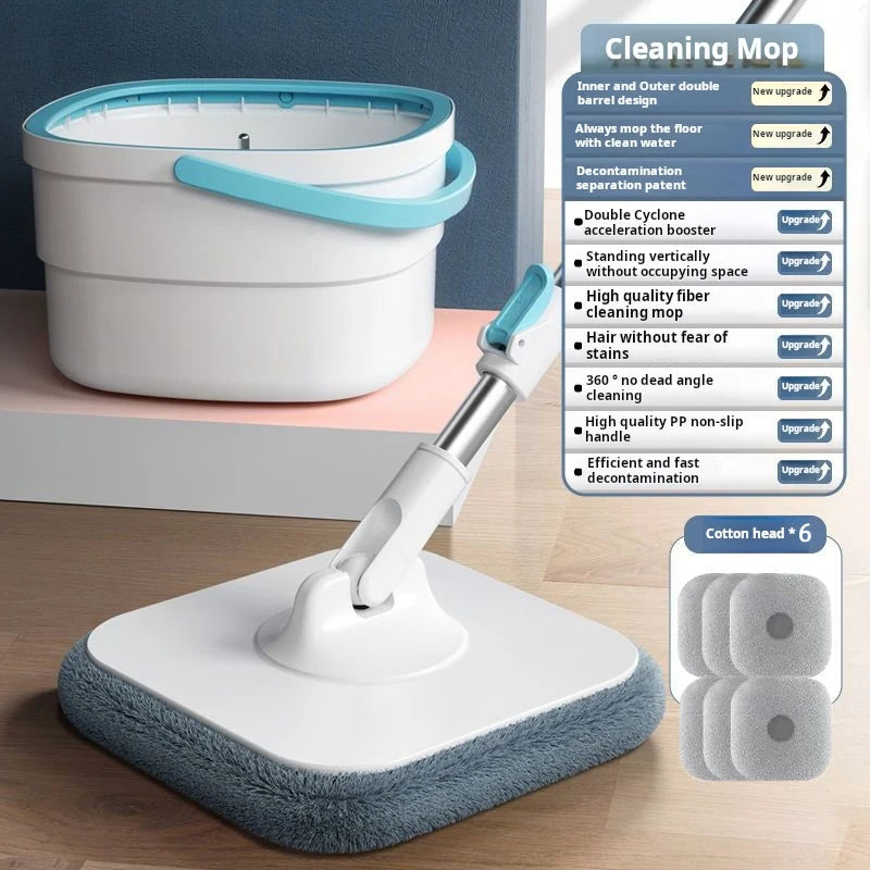 360 Spin Clean Mop with Bucket, Square Spin Mop, Microfiber.