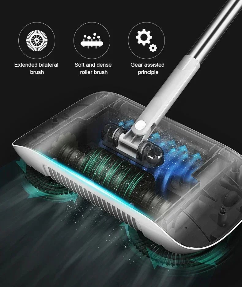 Hand-push sweeper/mop cleaning tool