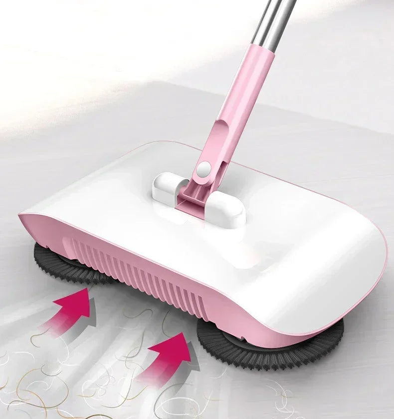 Hand-push sweeper/mop cleaning tool