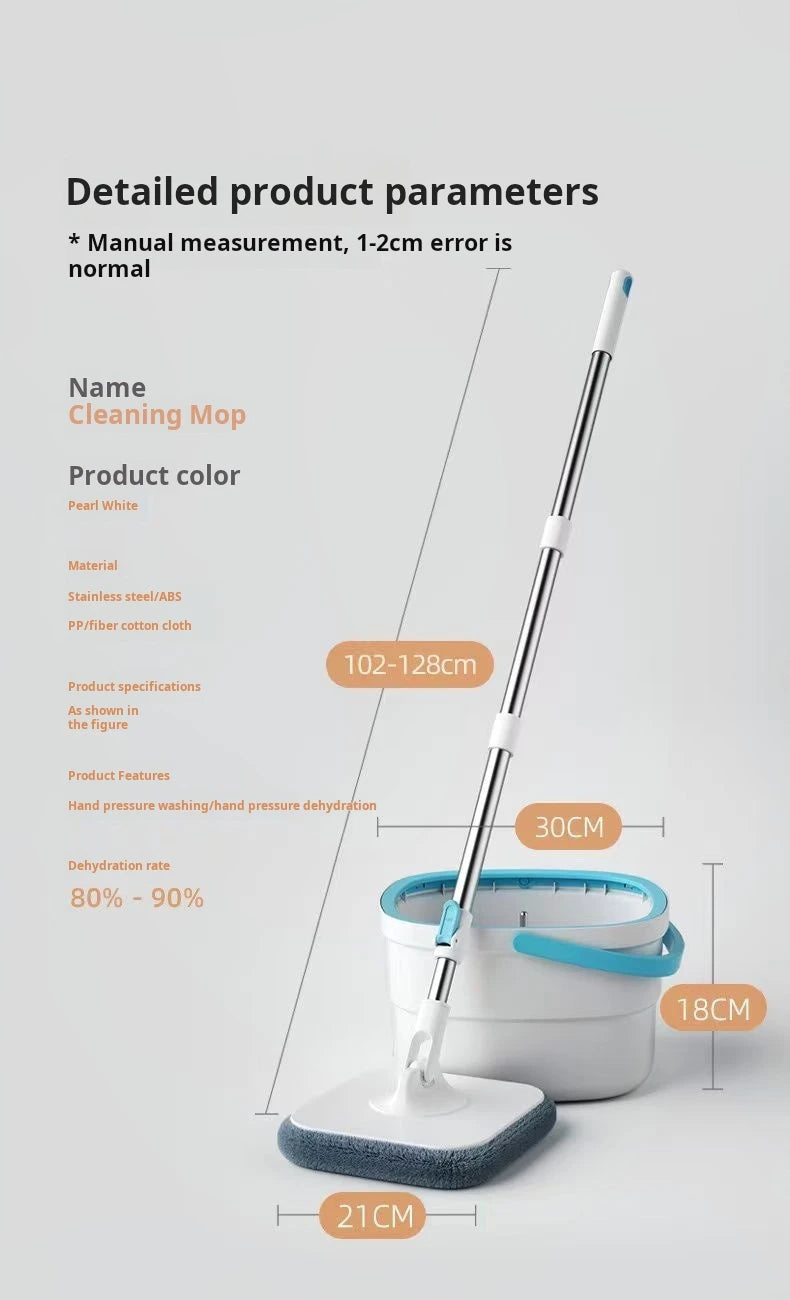 360 Spin Clean Mop with Bucket, Square Spin Mop, Microfiber.